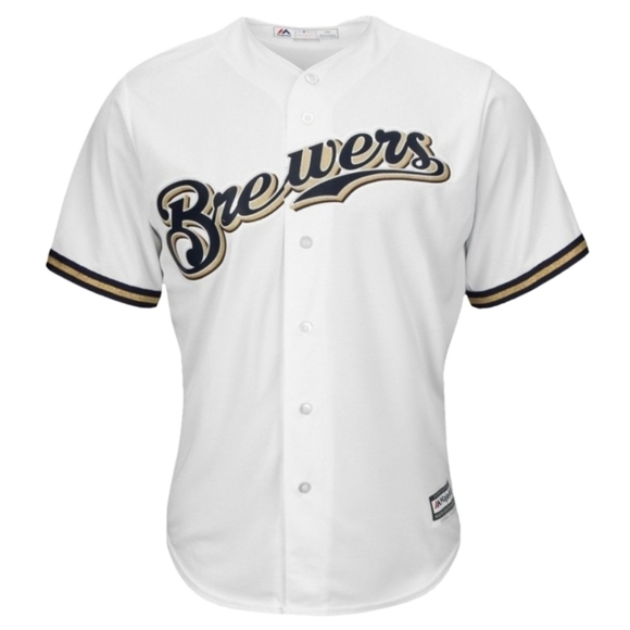 Milwaukee Brewers Majestic Official MLB Cool Base Jersey Home White NEW Men's - Picture 1 of 6